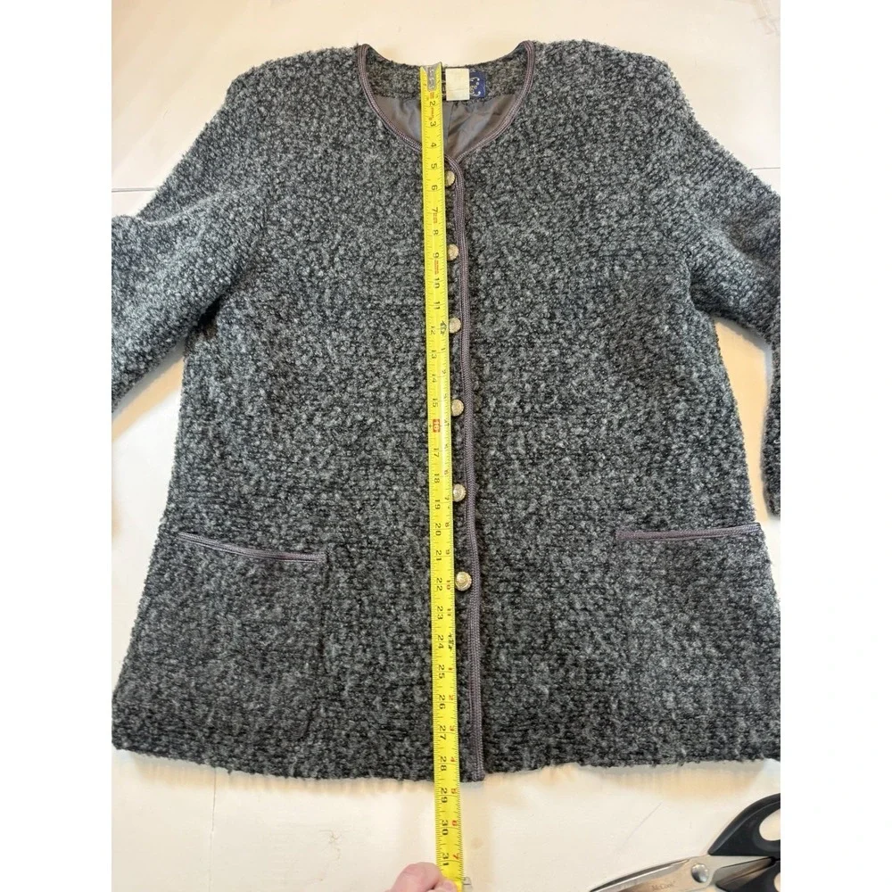 Vintage Willow Ridge Wool Blend‎ Boucle Cardigan Jacket Wmns 18 Cottage Core USA